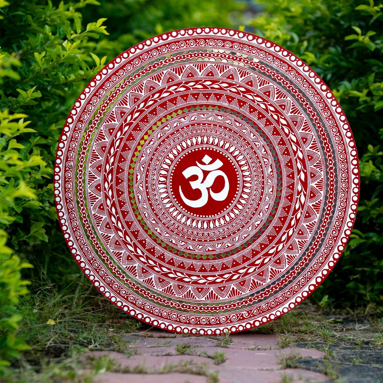 Handcrafted Om Mandala Decorative Wall Plate